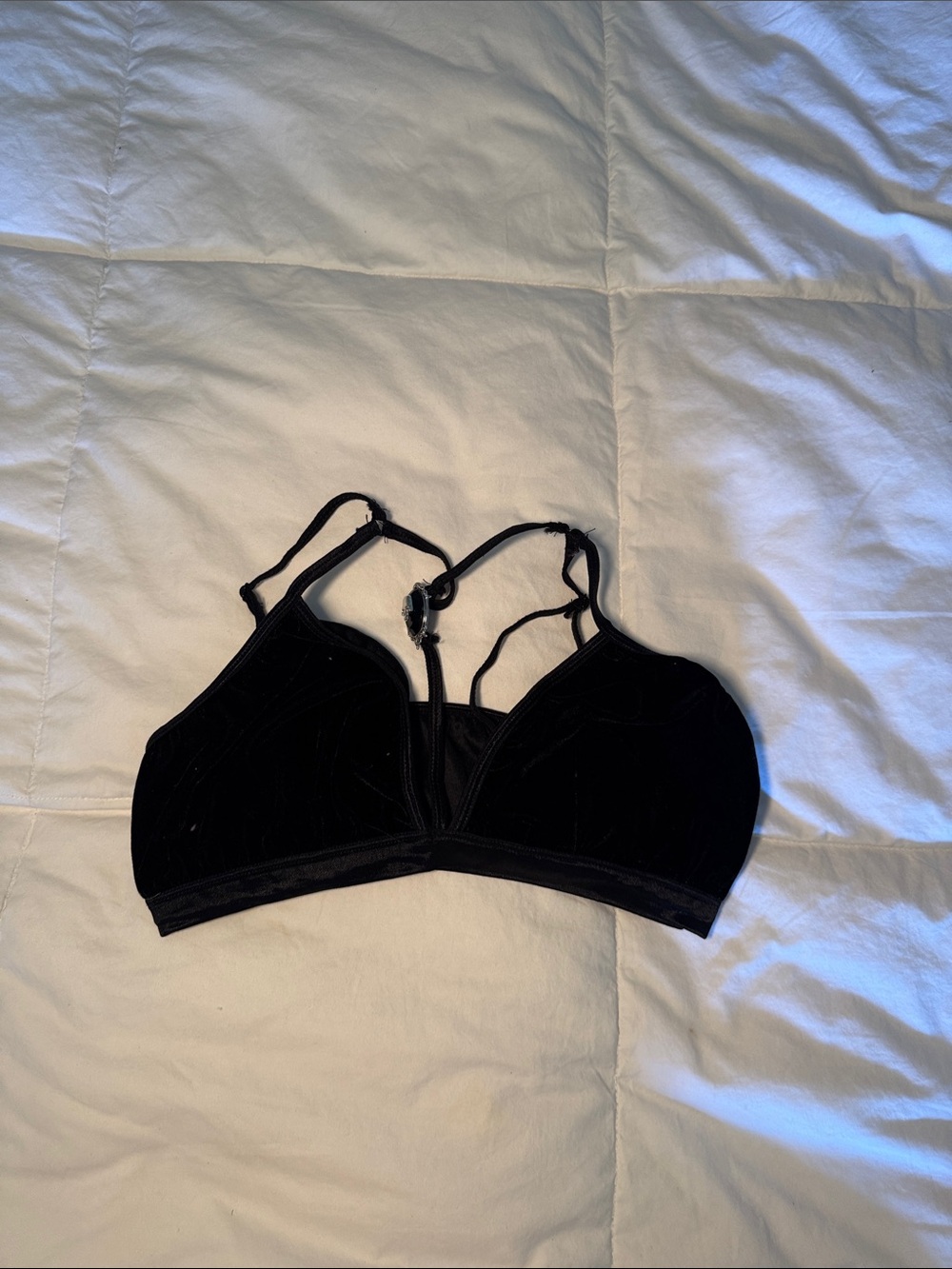 Hot Topic Black Velvet Strappy Bralette